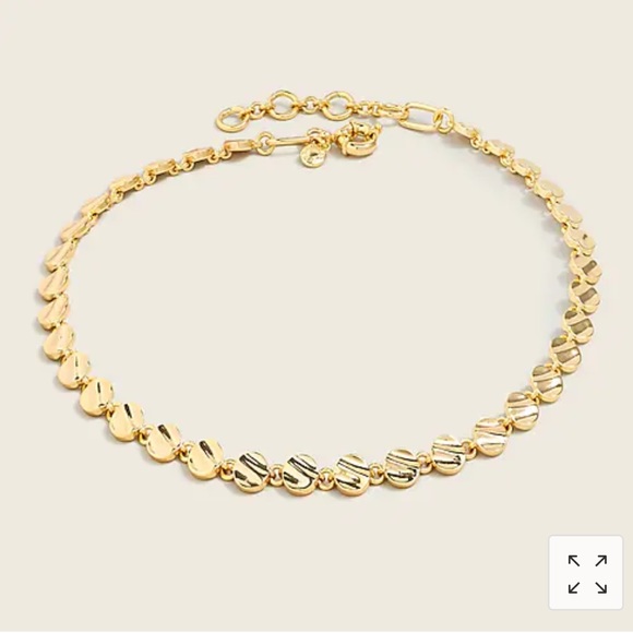 J. Crew Hammered Disc Chain Necklace